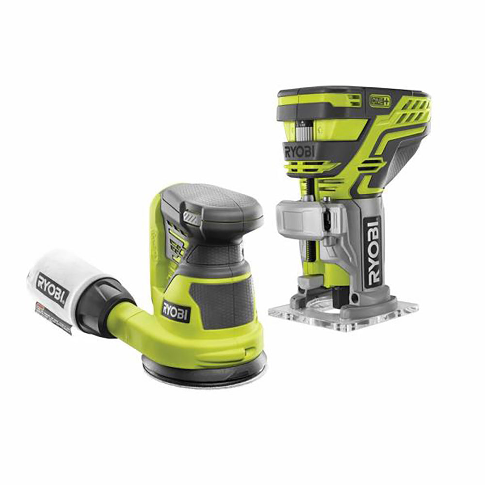 18V ONE+ Palm Router & 5” Random Orbit Sander RYOBI Tools