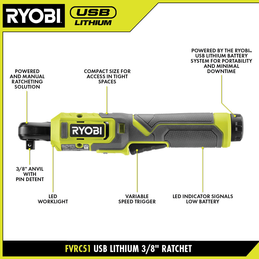 USB LITHIUM 3/8" RATCHET KIT Image 3