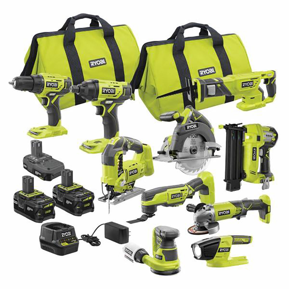 18V ONE+ 10-Tool Combo Kit with 3 Batteries and Charger RYOBI Tools