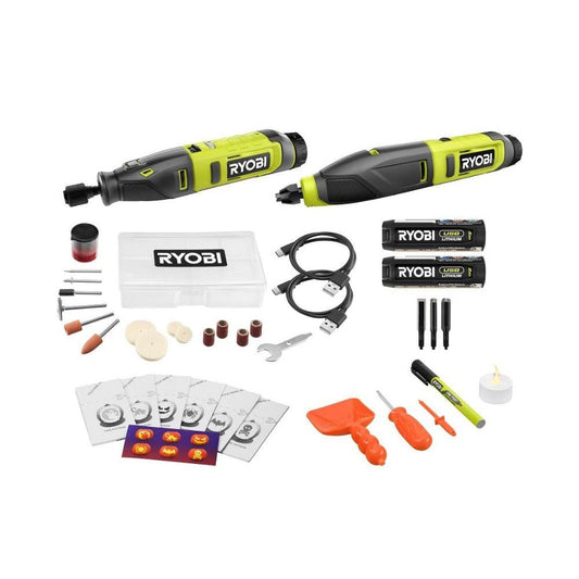 USB LITHIUM 2-TOOL COMBO KIT WITH PUMPKIN CARVING TOOLS RYOBI Tools