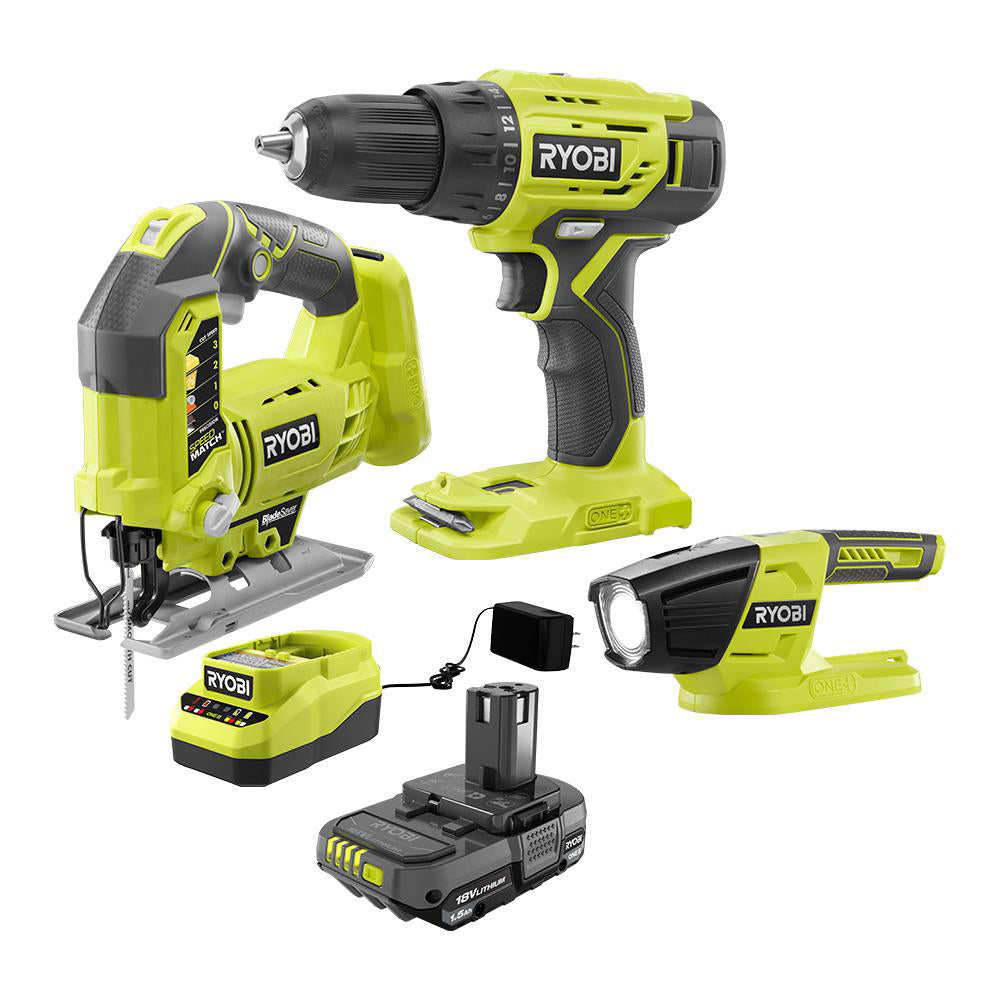 ONE+ BR JIGSAW/DRILL/LIGHT COMBO KIT RYOBI Tools