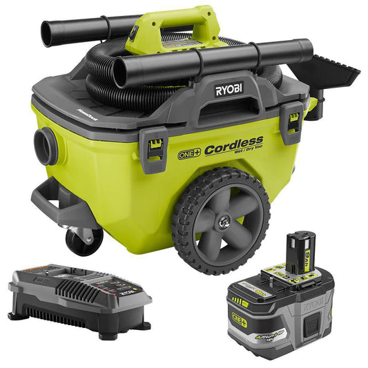 18V ONE+ 6 Gal. Wet/Dry Vacuum Kit with (1) 9.0 Ah Battery and (1) 18V Charger RYOBI Tools