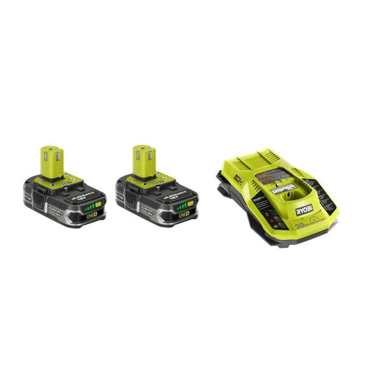 18V ONE+ 1.5 Ah LITHIUM+ Battery 2-Pack and Dual Chemistry IntelliPort Charger Upgrade Kit RYOBI Tools