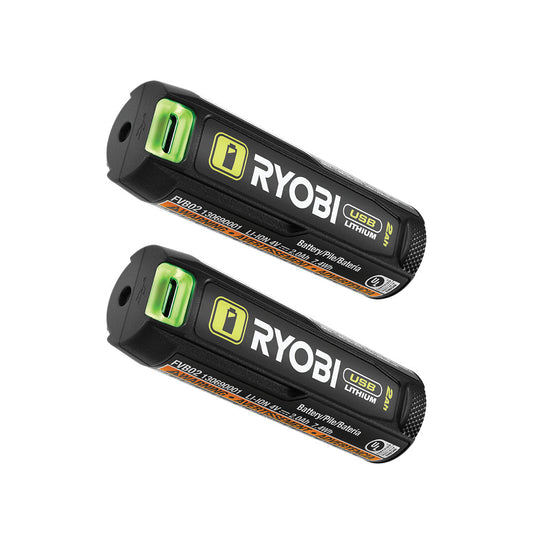 USB LITHIUM 2AH LITHIUM RECHARGEABLE BATTERY (2-PACK) RYOBI Tools