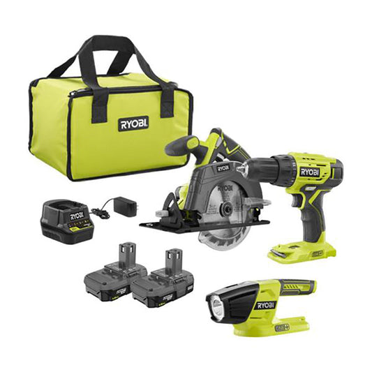 18V ONE+ 2-Tool Combo Kit with LED Light RYOBI Tools