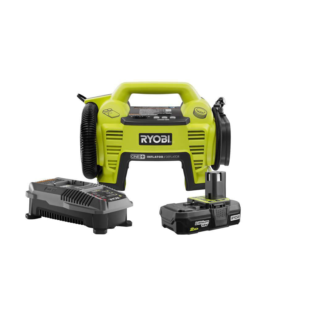 18V ONE+ Dual Function Inflator/Deflator Kit with 2.0 Ah Battery and Charger RYOBI Tools