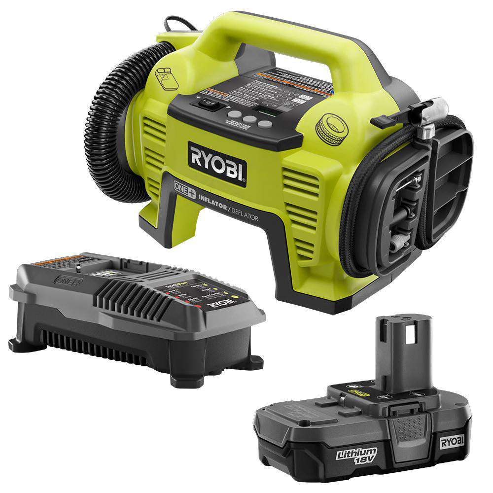 18V ONE+ Dual Function Inflator/Deflator with (1) 1.3 Ah Battery and (1) 18V Charger RYOBI Tools