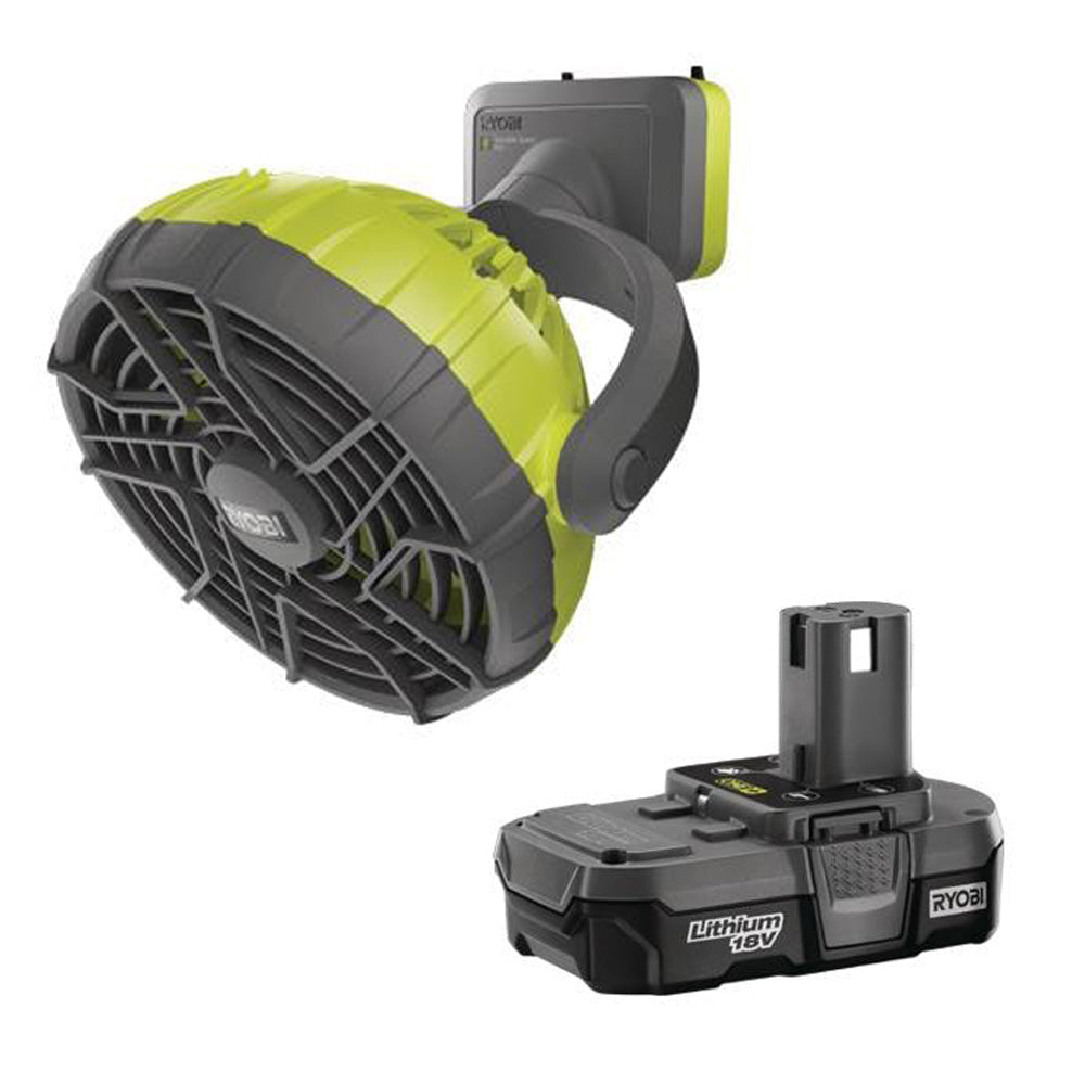 Fan Accessory with Compact Lithium Battery RYOBI Tools