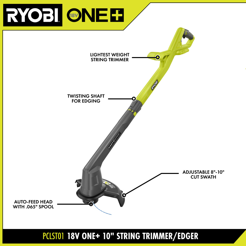 18V ONE+ 10” String Trimmer/Edger RYOBI Tools