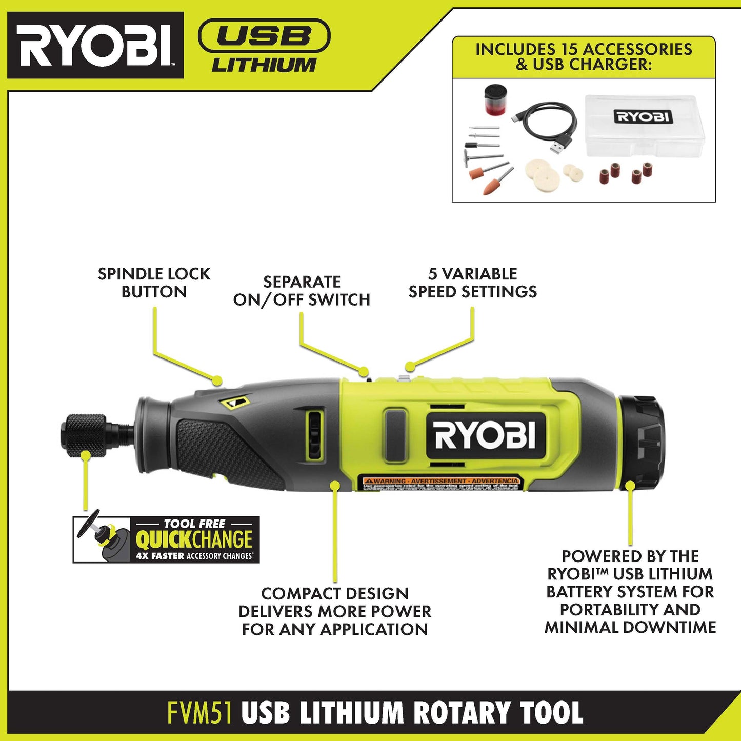 USB LITHIUM 2-TOOL COMBO KIT WITH PUMPKIN CARVING TOOLS Image 4