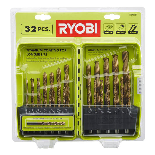 Titanium Drill Bit Set (32-Piece) RYOBI Tools