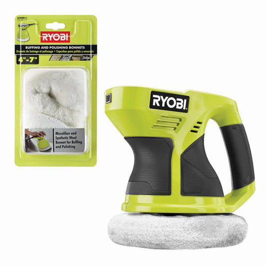 18V ONE+ 6” Buffer with 2 PC. Buffing Bonet Set RYOBI Tools