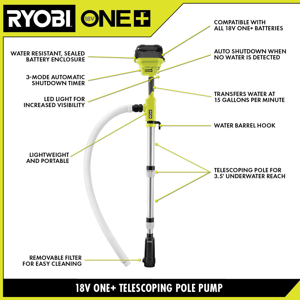 18V ONE+ 1/6 TELESCOPING POLE PUMP KIT  Image 2