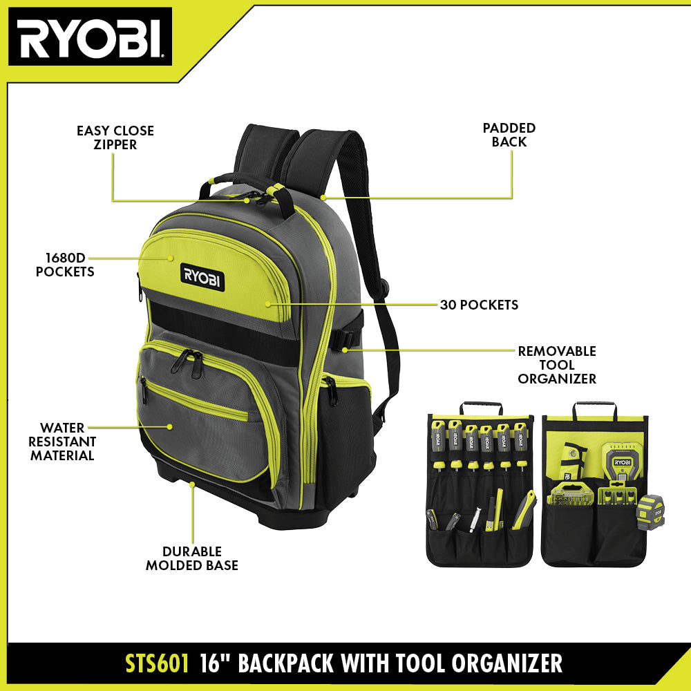 16" Backpack with Tool Organizer Image 2