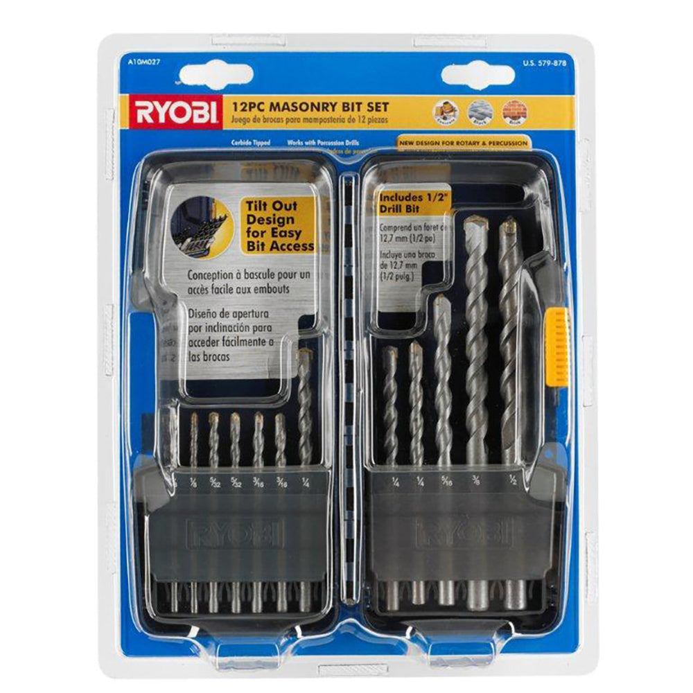 12 PC. Masonry Bit Set RYOBI Tools
