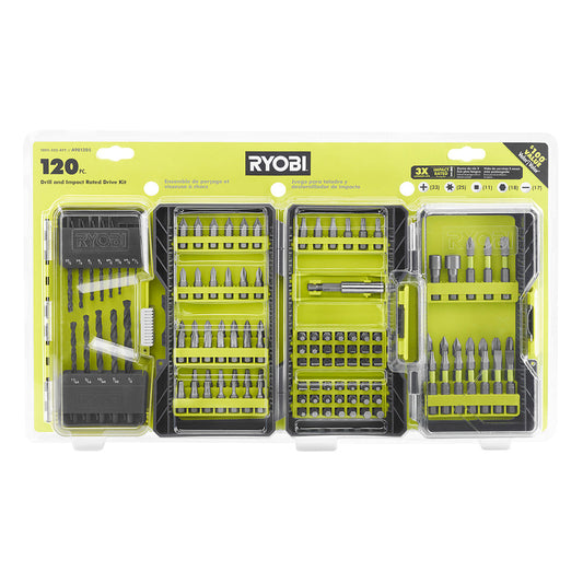 120 PC. Drill and Impact Rated Drive Kit RYOBI Tools
