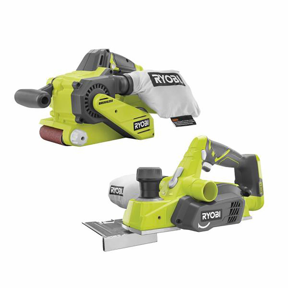 18V ONE+ Brushless Belt Sander & 3-1/4” Planer RYOBI Tools