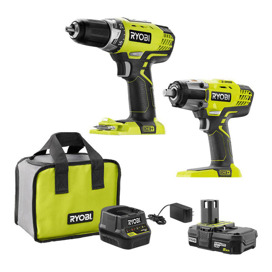 P263 drill and impact wrench kit with battery and charger RYOBI Tools