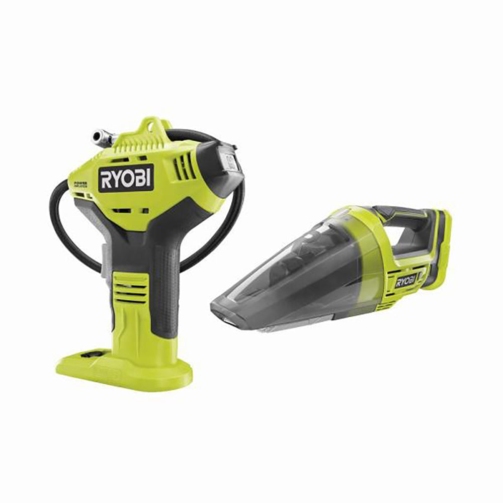 18V ONE+ High Pressure Inflator with Digital Gauge & Hand Vacuum RYOBI Tools