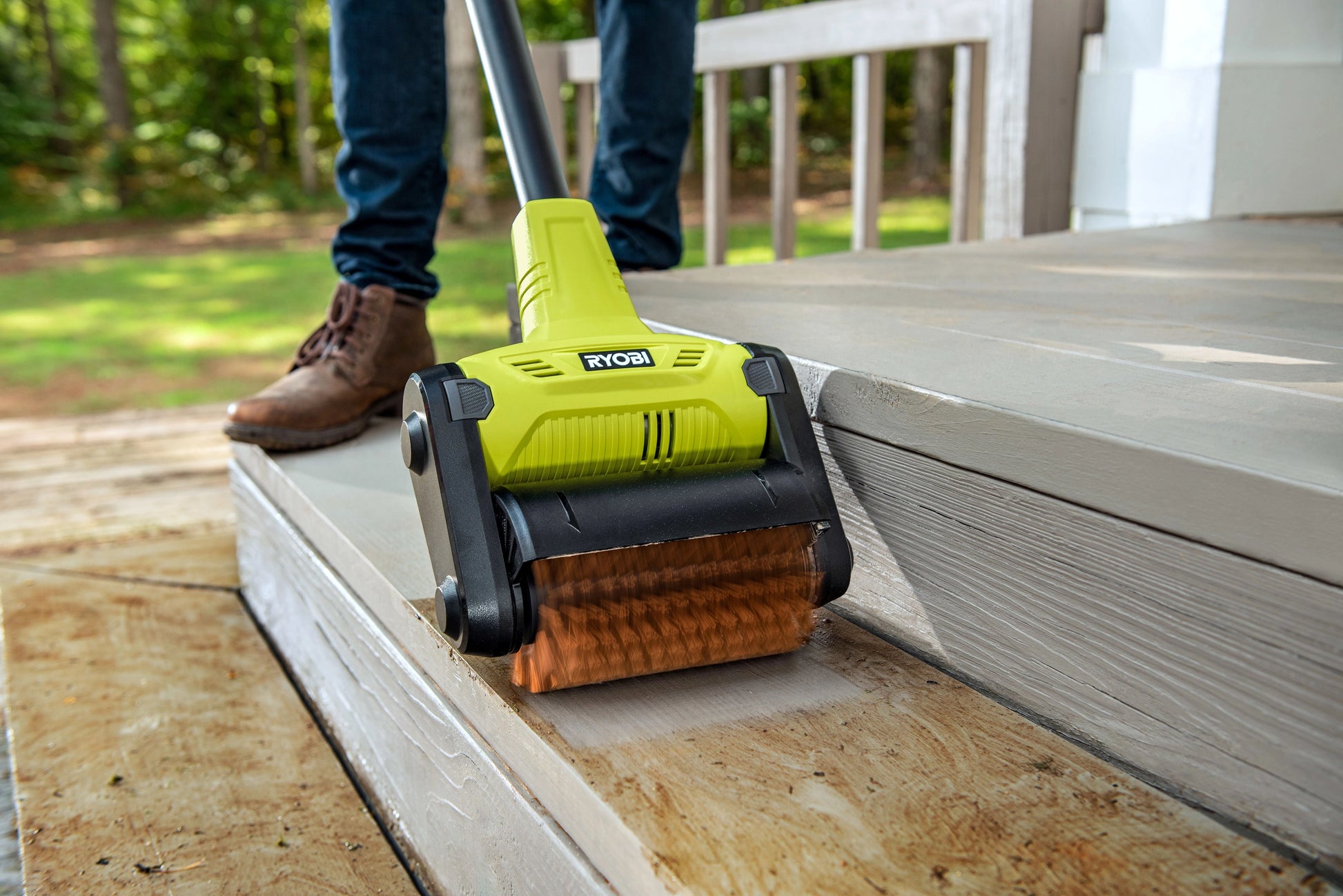 PATIO CLEANER WOOD SCRUBBING BRUSH Image 3