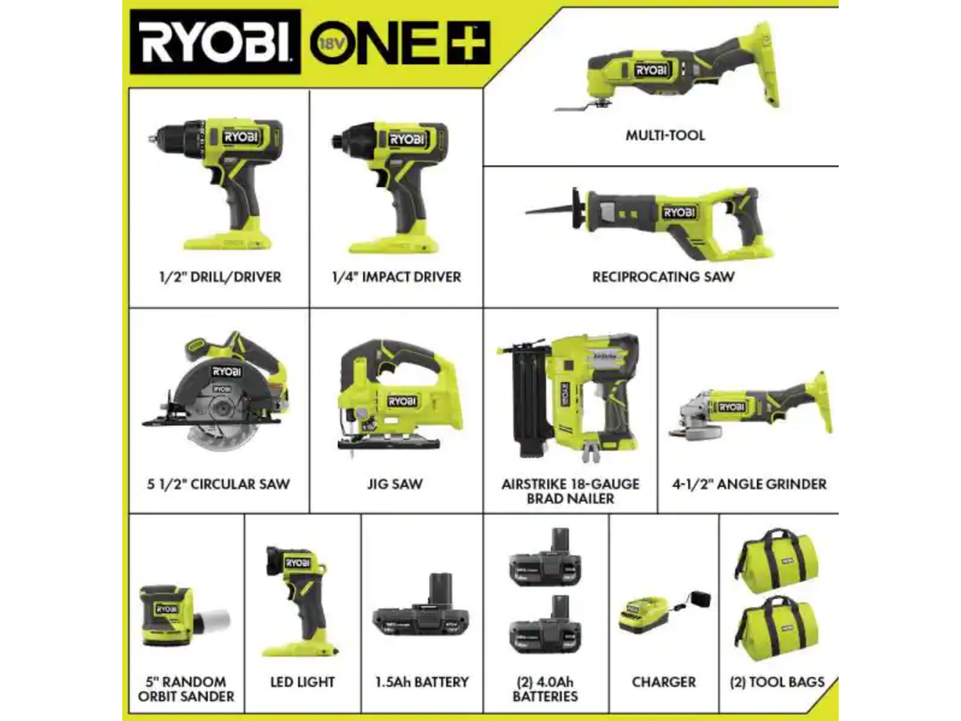18V ONE+ 10-Tool Combo Kit Image 2