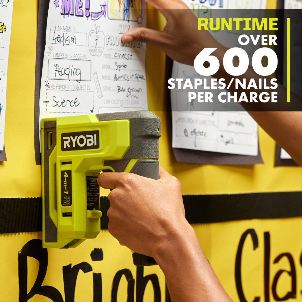 USB Lithium 4-in-1 Craft Stapler/Nailer Kit RYOBI Tools