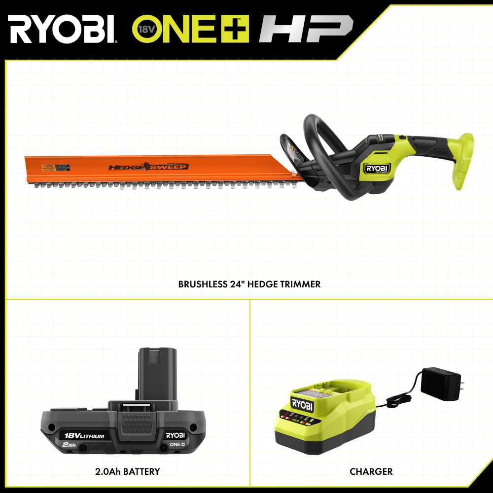 18V ONE+ HP BRUSHLESS 24" HEDGE TRIMMER KIT RYOBI Tools