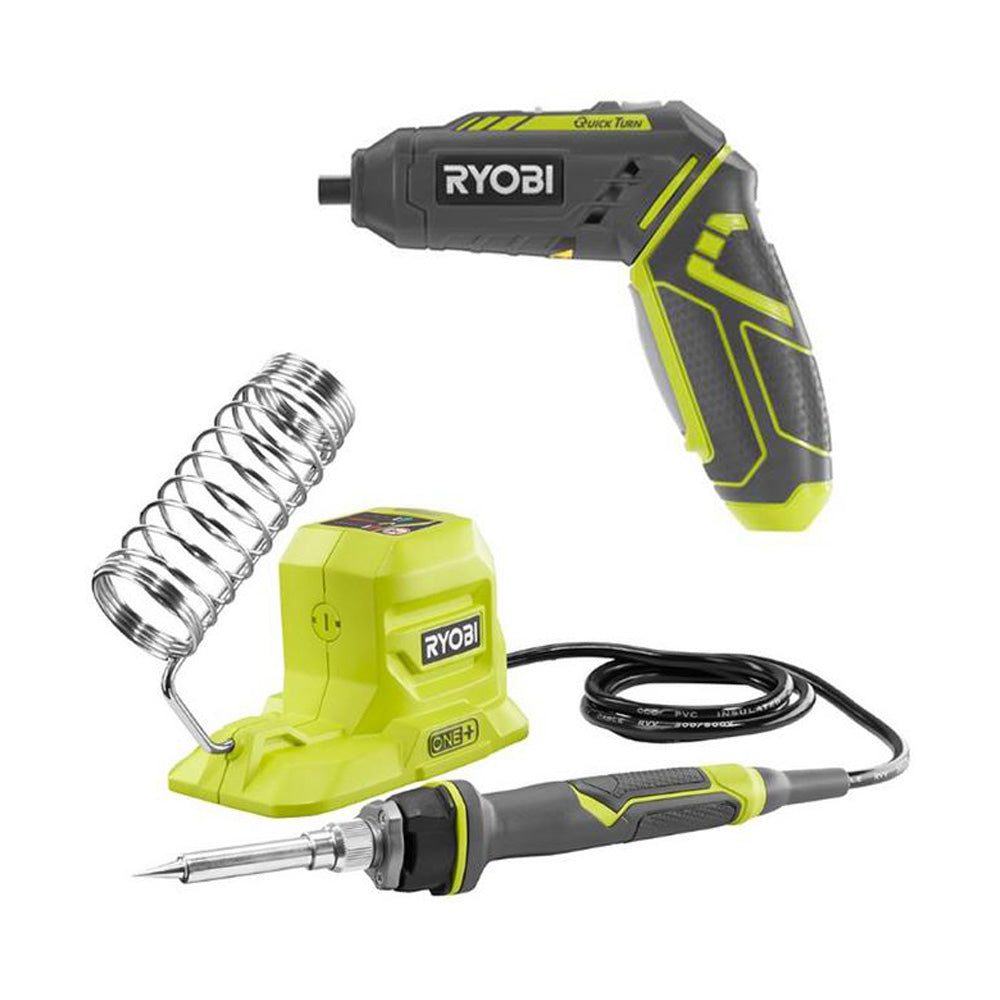 4V QUICKTURN™ SCREWDRIVER AND 18V ONE+™ 40W SOLDERING IRON RYOBI Tools
