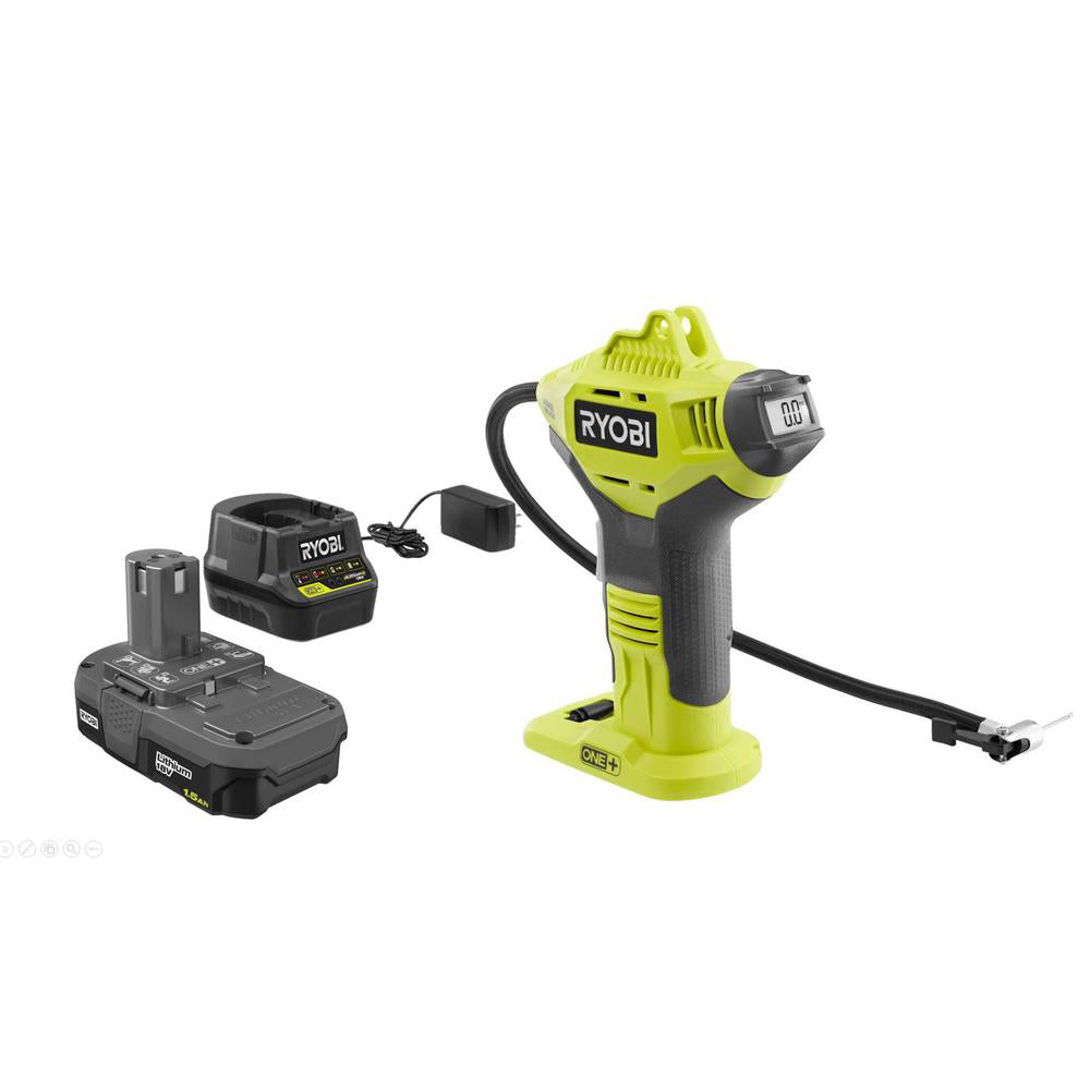 18V ONE+ High Pressure Inflator with Digital Gauge Kit RYOBI Tools