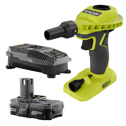 18V ONE+ 1 GAL. PORTABLE AIR COMPRESSOR WITH 4.0 AH LITHIUM+ HIGH CAPACITY BATTERY AND 18V CHARGER RYOBI Tools