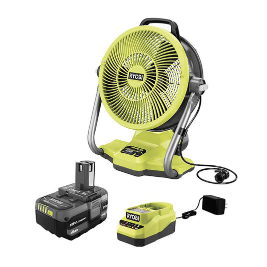 ONE+ 18V Cordless Hybrid 12" Misting Cannon Kit with (1) 4.0 Ah Battery and Charger RYOBI Tools
