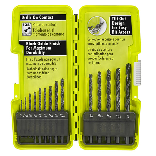 14 PC. Black Oxide Drill Bit Set RYOBI Tools