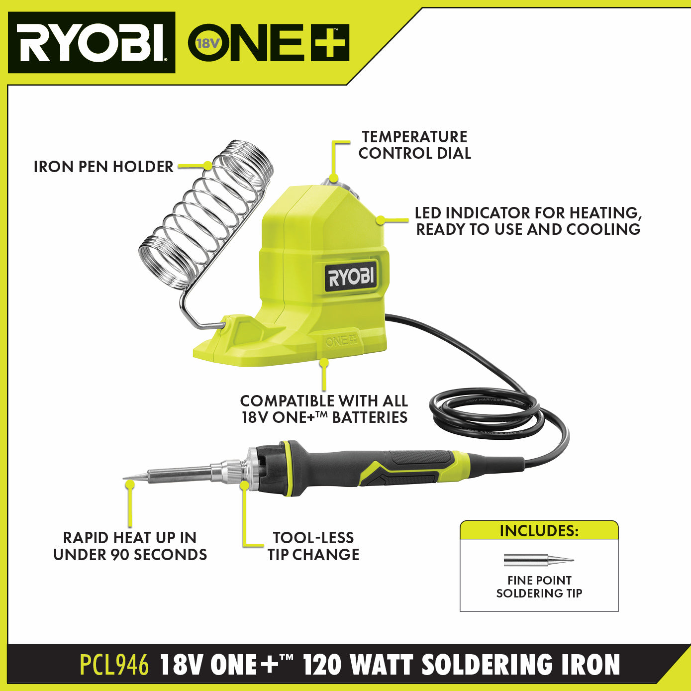 18V ONE+ 120W SOLDERING IRON KIT Image 2