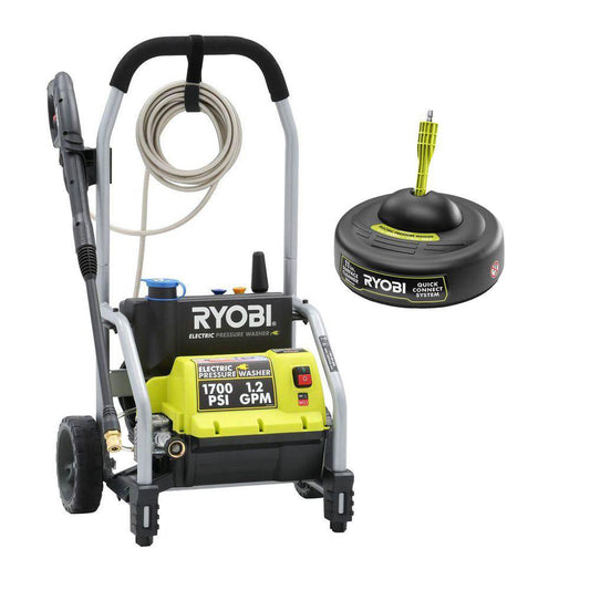 1700-PSI 1.2-GPM Electric Pressure Washer with 11" Surface Cleaner RYOBI Tools