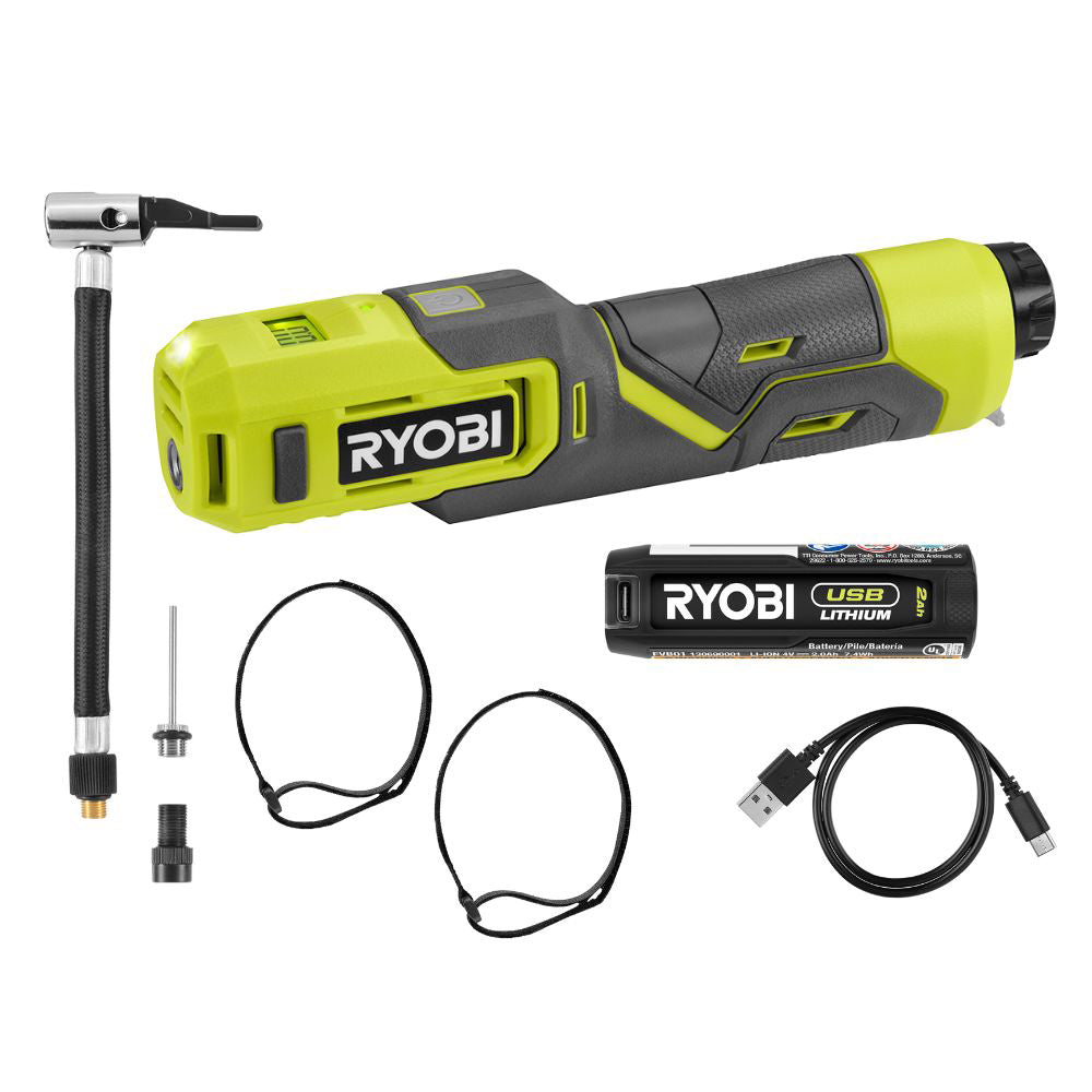 USB LITHIUM HIGH PRESSURE INFLATOR KIT RYOBI Tools