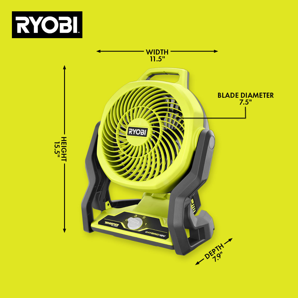 18V ONE+ HYBRID WHISPER SERIES 7.5" FAN KIT Image 5