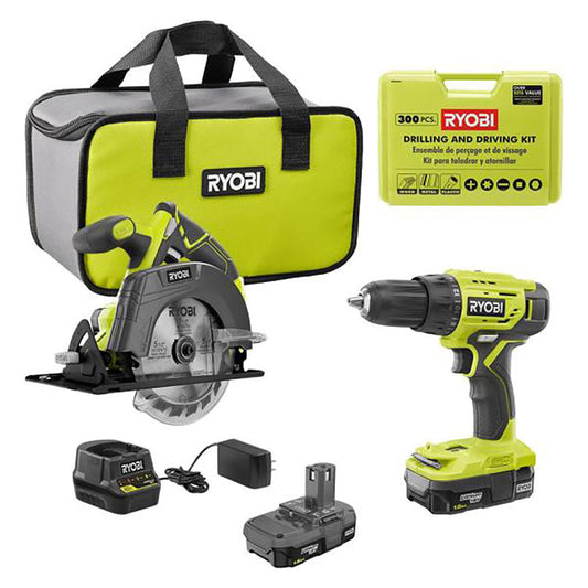 18V ONE+ 2-Tool Combo Kit w/Drill/Driver, Circular Saw, (2) 1.5 Ah Batteries, Charger, Bag with Drill/Drive Kit RYOBI Tools