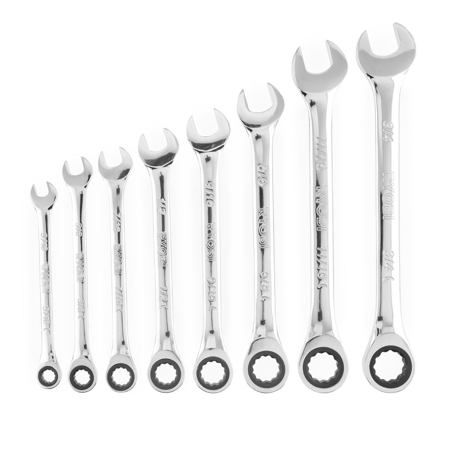 8 PC. SAE Ratcheting Combination Wrench Set image