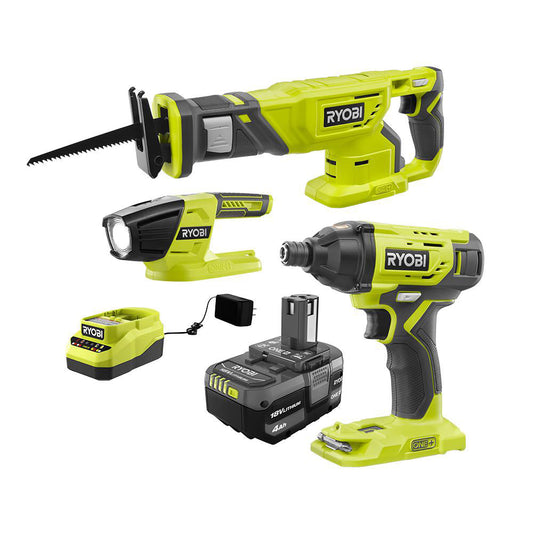 ONE+ BR IMPACT DRIVER/RECIP/LIGHT COMBO RYOBI Tools