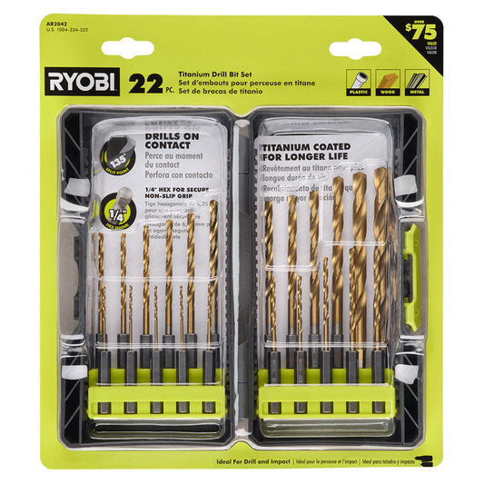 Titanium Drill Bit Kit (22-Piece) RYOBI Tools