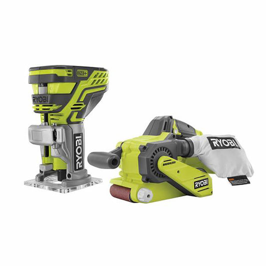 18V ONE+ Brushless Belt Sander & Palm Router RYOBI Tools