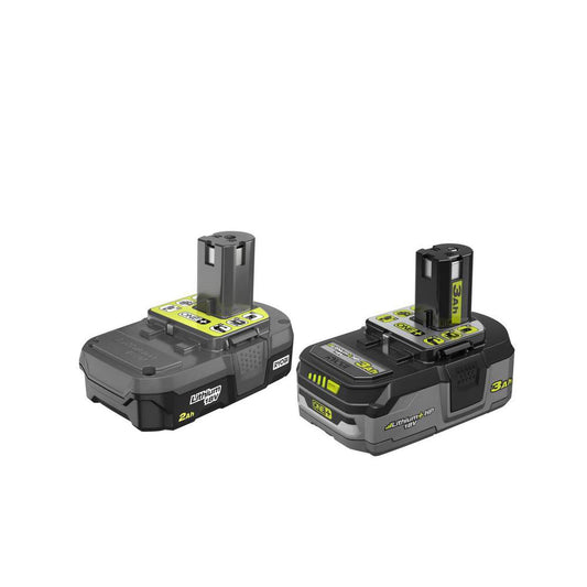 18V ONE+ 2.0 AH COMPACT BATTERY AND 3.0 AH LITHIUM+ HP HIGH CAPACITY BATTERY RYOBI Tools