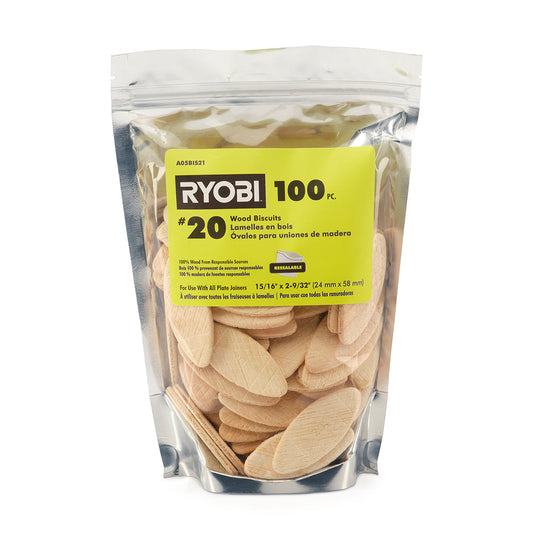 100 PC. #20 WOOD BISCUITS RYOBI Tools