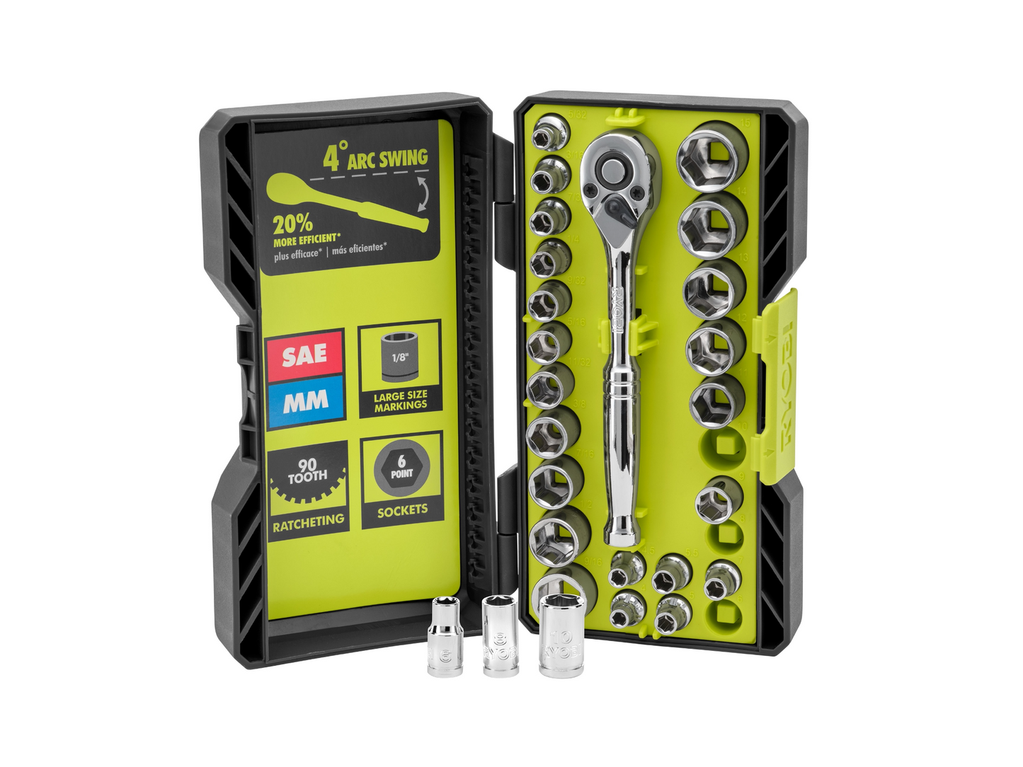 26 PC. 1/4" Drive Ratchet and Socket Set image