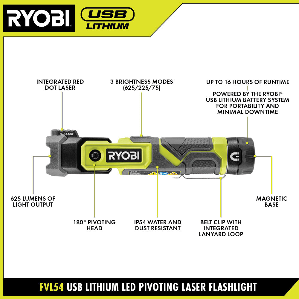 USB LITHIUM LED Pivoting Laser Image 3