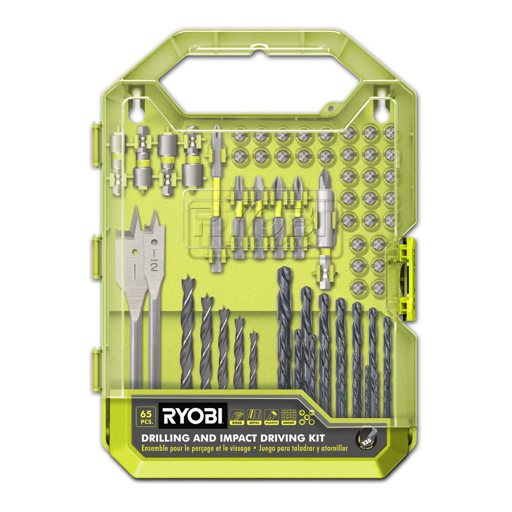 65 PC. DRILL AND IMPACT DRIVE SET RYOBI Tools