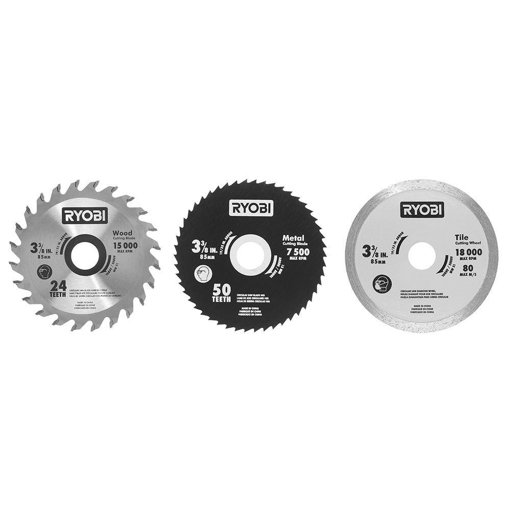 3-3/8" Multi-Material Saw Replacement Blade Set (3-Piece) RYOBI Tools