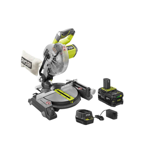 18V ONE+ 7-1/4" Miter Saw Kit with 4.0 Ah Battery, Charger, Blade and Blade Wrench RYOBI Tools