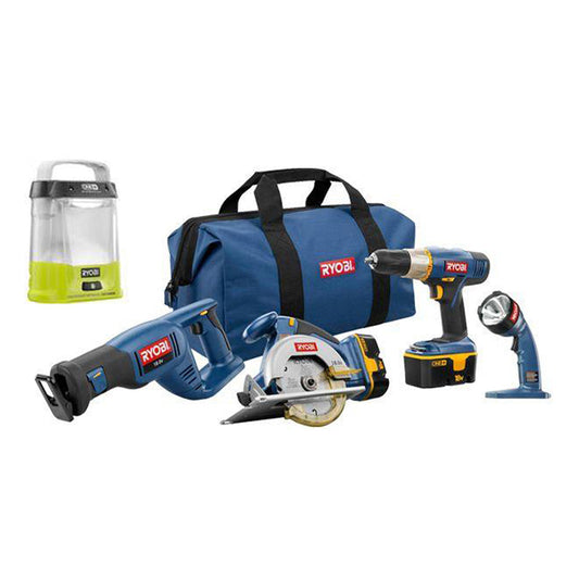 18V ONE+ Super Combo Kit (4-Tool) + Area Light RYOBI Tools