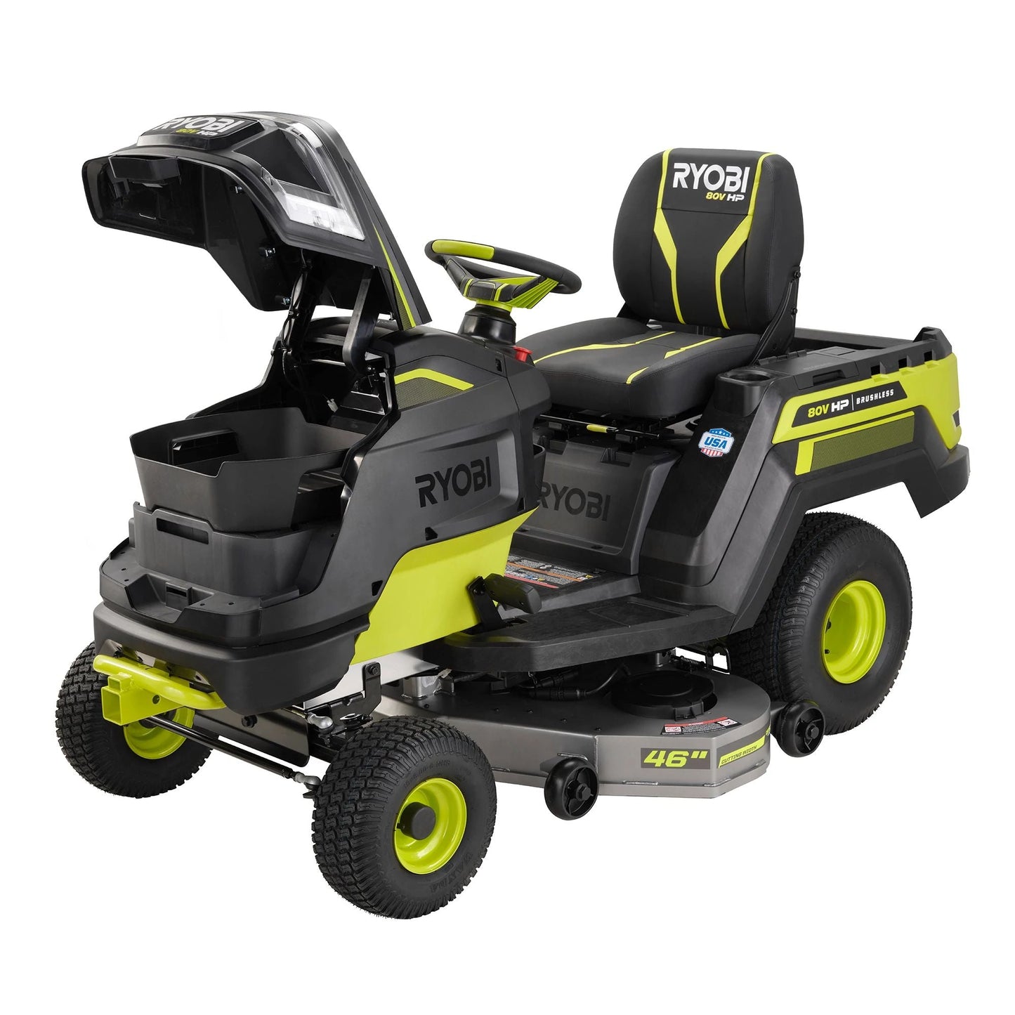 80V HP BRUSHLESS 46" BATTERY CORDLESS ELECTRIC RIDING LAWN TRACTOR Image 11